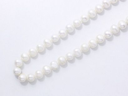 Collier composé d'un rang de perles de culture...