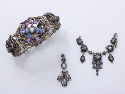 Bracelet articulé en argent 835 millièmes...