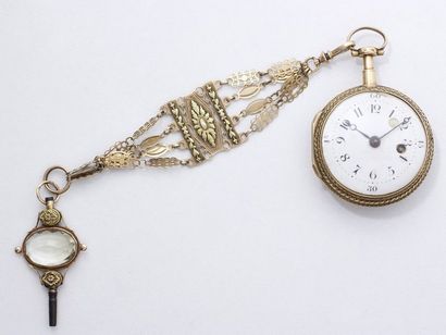 Montre de poche 3 ors 750 millièmes, cadran...