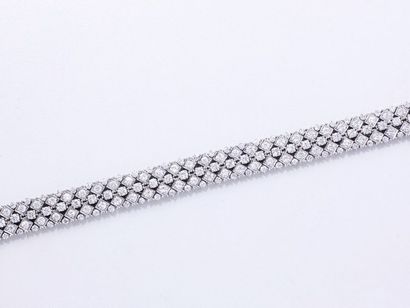 Bracelet souple en or 750 et platine 850...