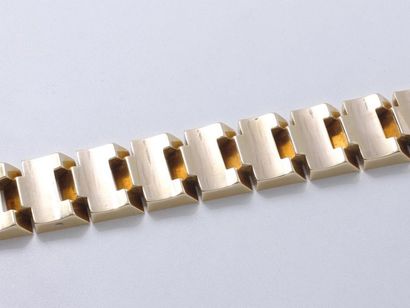 Élégant bracelet tank en or 750 millièmes,...