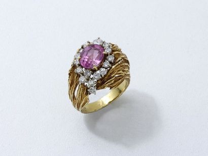 Bague jonc en or 750 millièmes, la monture...