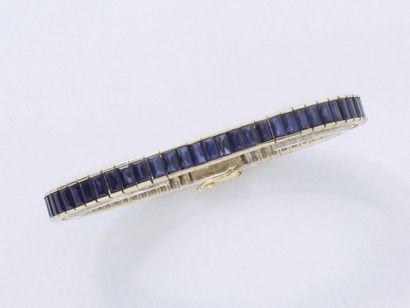 Bracelet articulé en or 750 millièmes, orné...