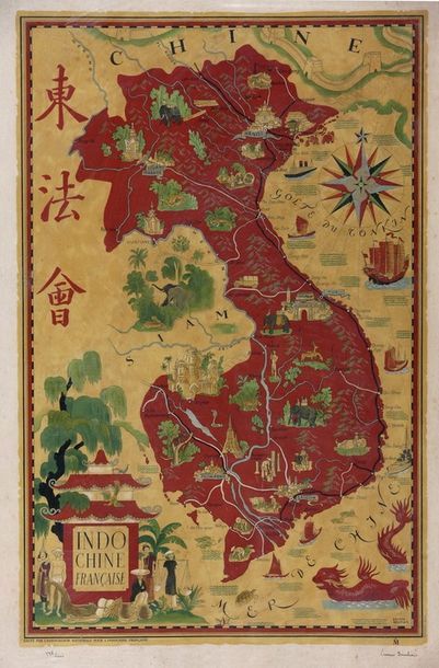 Lucien BOUCHER (1889-1971)

Carte d'Indochine

Lithographie...