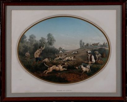 SUITE DE QUATRE LITHOGRAPHIES OVALES

Epoque...