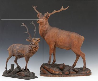 STATUETTE de Cerf au brame (quatorze cors)

Suisse...
