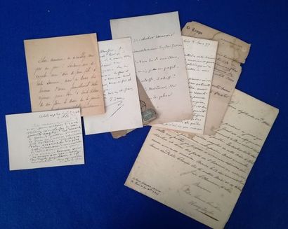 ECRIVAINS & DIVERS. Ensemble de sept documents....