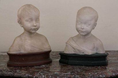 PAIRE DE BUSTES D'ENFANTS d'Après Desiderio...