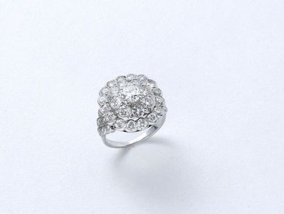 Bague en or gris 750 millièmes, stylisant...