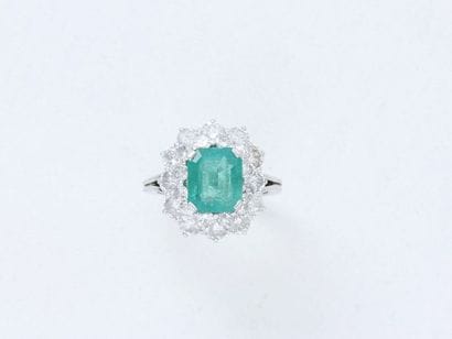 Bague en platine 850 millièmes, ornée d'une...