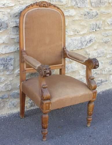 1 fauteuil manufacturé vers 1870 réalisé...