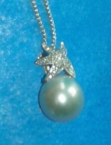 Pendentif en perle blanche Australienne,...