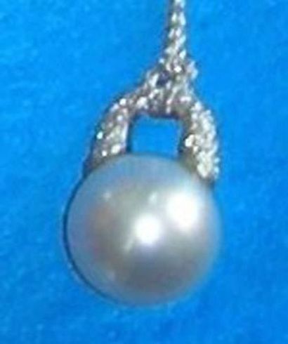 Pendentif en perle blanche Australienne,...