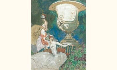 Jean Gabriel DOMERGUE.
Elégances.
Gouache...