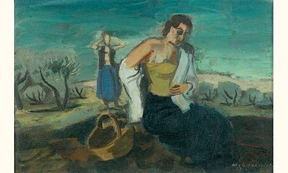 Maurice PONCELET.
Déshabillage champêtre.
Huile...