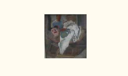 Maurice PONCELET.
Autoportrait au masque.
Huile...