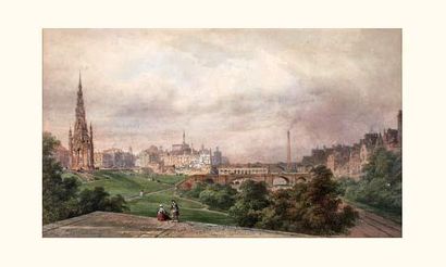 Justin P. OUVRIE (1806-1879) 
« Vue d'Edimbourg...