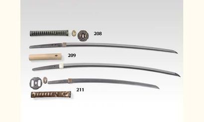 Armes japonaises Wakizashi shinogi zukuri,...