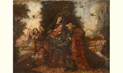 Huile sur Toile “ La Fuite en Egypte” Ecole...