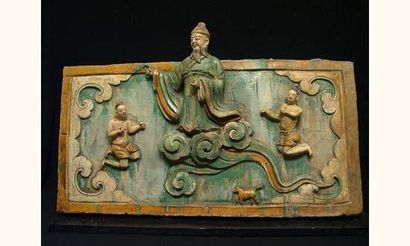 MING (1368-1643 ap. J.C.)
Plaque votive représentant...