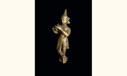 INDE (XIXe siècle)
Krishna jouant de la flûte,...