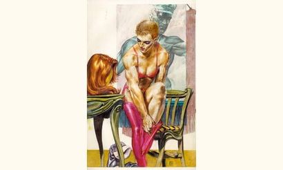 LIBERATORE. « Travesti «.
Encres de couleurs...