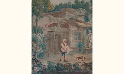 Fine Tapisserie de Beauvais. XVIIIe siècle...