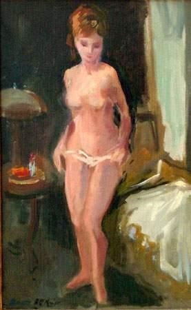 Roger BERTIN (1915-2003)
Jeune fille nue
Toile.
35...