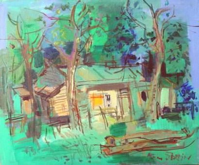 Roger BERTIN (1915-2003)
La maison forestière
Toile.
60...