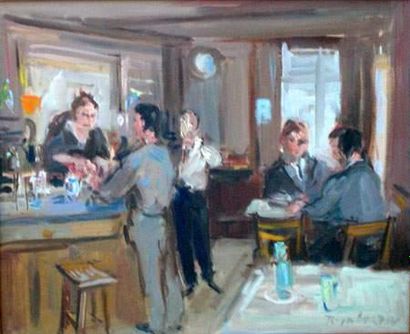 Roger BERTIN (1915-2003)
Le bar
Toile.
38...