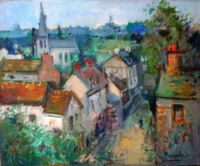 Roger BERTIN (1915-2003)
Le village au printemps
Toile.
54...
