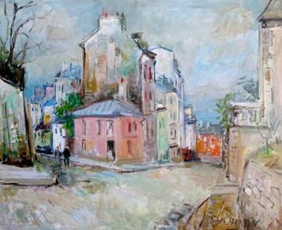 Roger BERTIN (1915-2003)
La maison rose
Toile.
50...