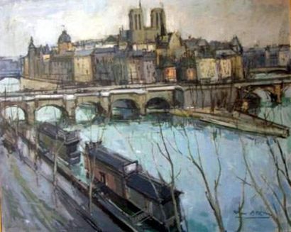 Roger BERTIN (1915-2003)
L'île de la Cité
Toile.
130...