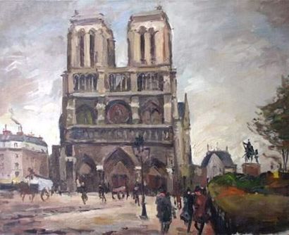 Roger BERTIN (1915-2003)
Le parvis de Notre...