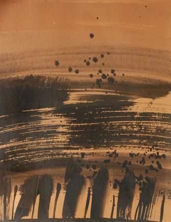 HAIWEN TANG (1927-1991)
Paysage noir
Encre.
57...
