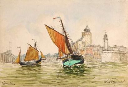 Franck WILL (1900-1950)
Le Tréport
Aquarelle.
17...