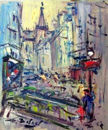 Georges BERGER (1908-1976)
Rue animée
Toile.
55...