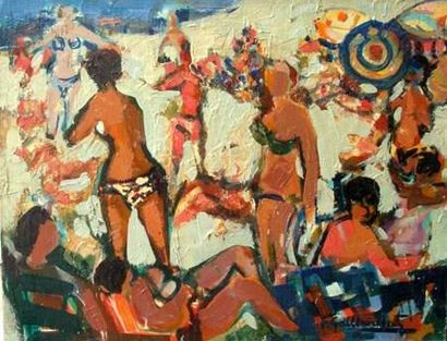 Pierre GAILLARDOT (1910-2002)
La plage
Toile.
50...