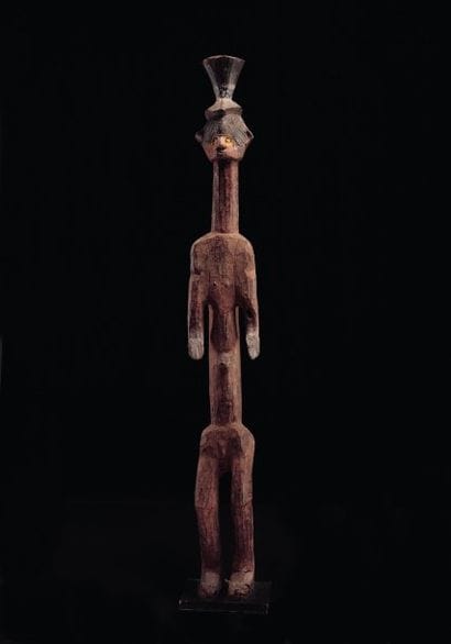 Statue d'ancêtre Ibo Nigeria Bois polychrome...