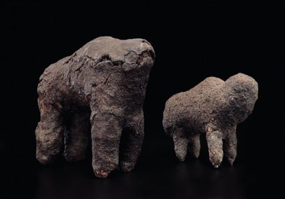 Deux statuettes Bambara Mali Terre séchée...