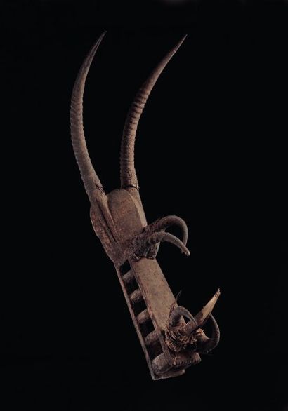 Masque KONO Bambara Mali Bois, corne, fer...