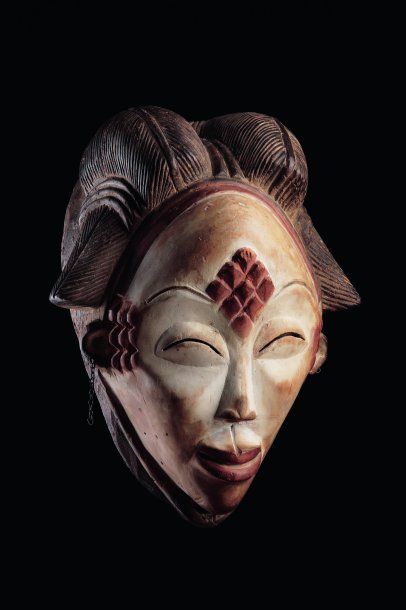 Masque mukuye Punu Gabon Bois polychrome...