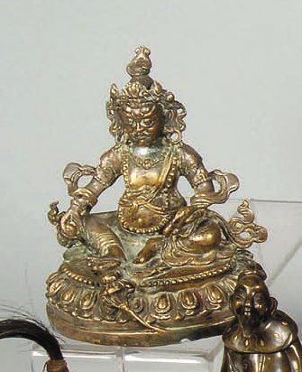 Divinité assise Thaïlande Bronze argenté....