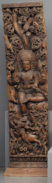 Grand panneau Tamul Nadu, Nayak Inde. Représente...