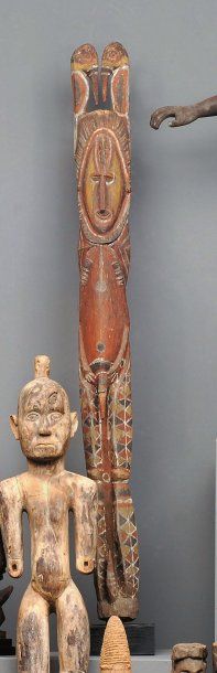 Sculpture Maprik Nouvelle Guinée Bois polychrome....
