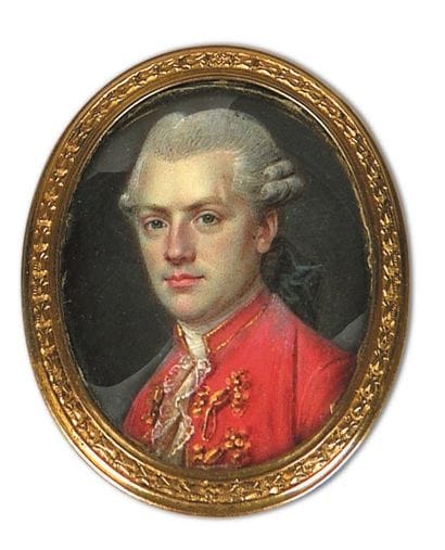 Miniature de jeune gentilhomme coiffé d'une...