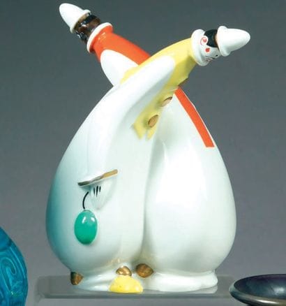 ROBJ.
*Huilier vinaigrier en porcelaine à...