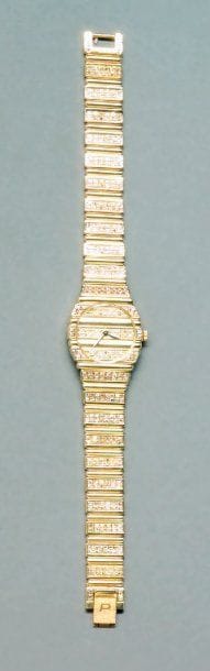 Montre bracelet de dame à quartz en or jaune,...