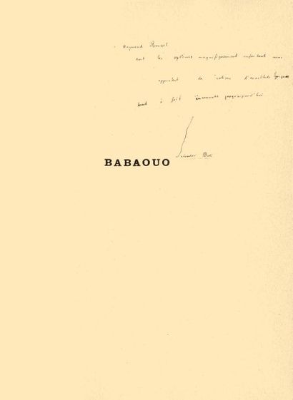 DALI Salvador.
BABAOUO. Scénario inédit précédé...
