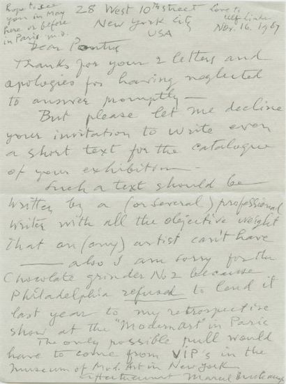 DUCHAMP Marcel.
HUIT LETTRES AUTOGRAPHES...